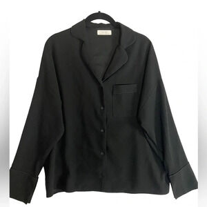 Oak +  Fort classic oversized Black button up Blouse Sz S